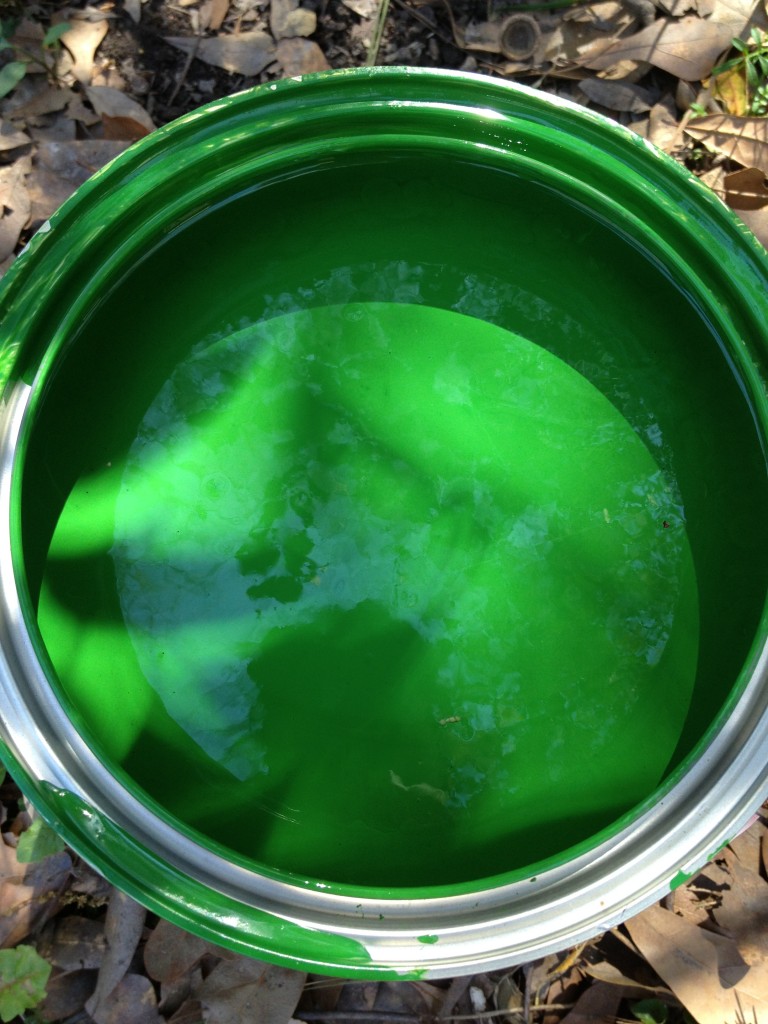 Green paint.