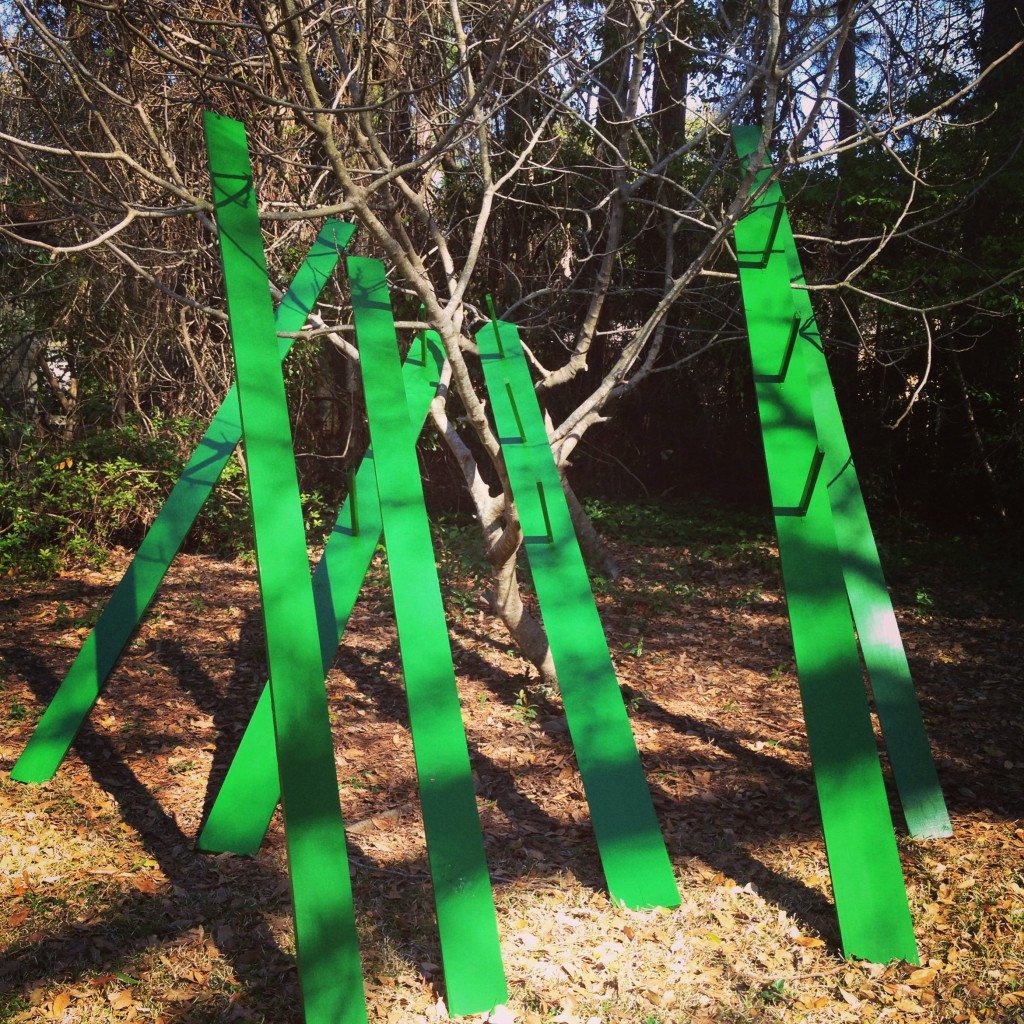 Fence posts in the tree.