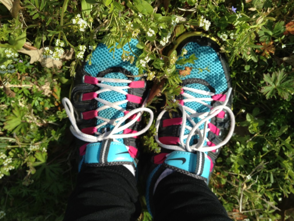 Running Shoes in the Grass