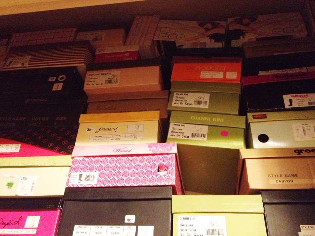 shoes in storage