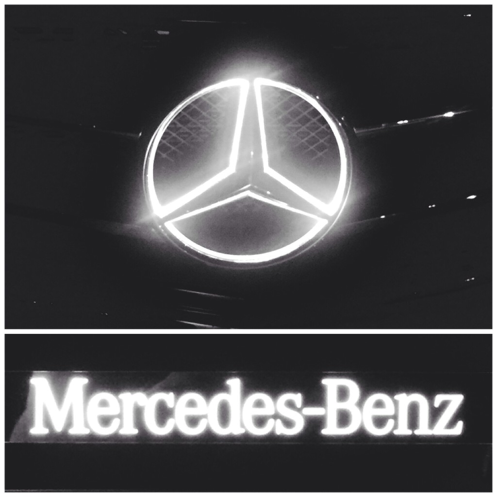 Mercedes Benz at night
