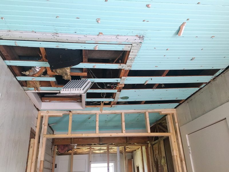 100 year old house bead board ceiling