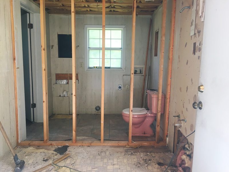 100 year old house pink bathroom demo