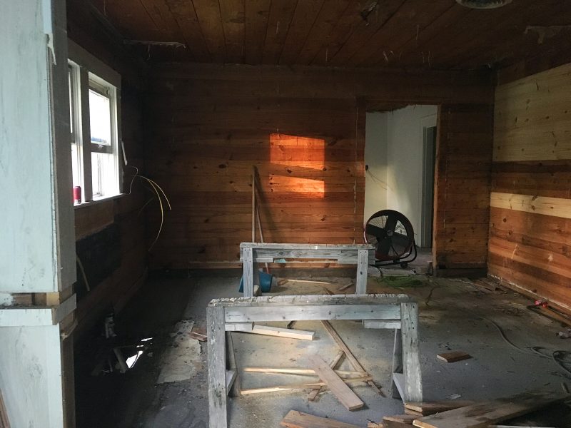 100 year old house gutted kitchen