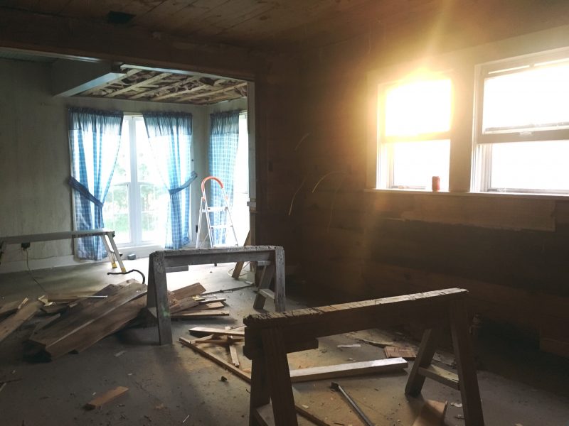 100 year old house gutted kitchen