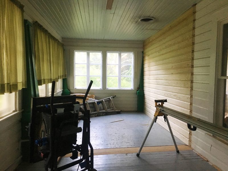 100 year old house sunroom/office