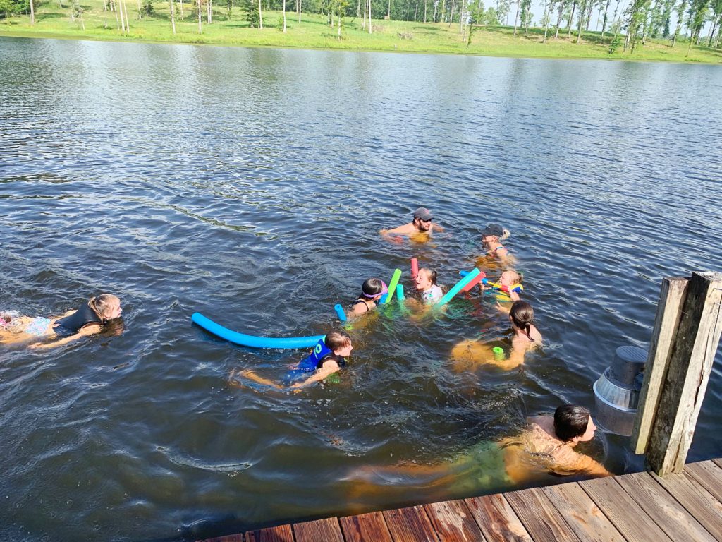 swimming at Caney Lake